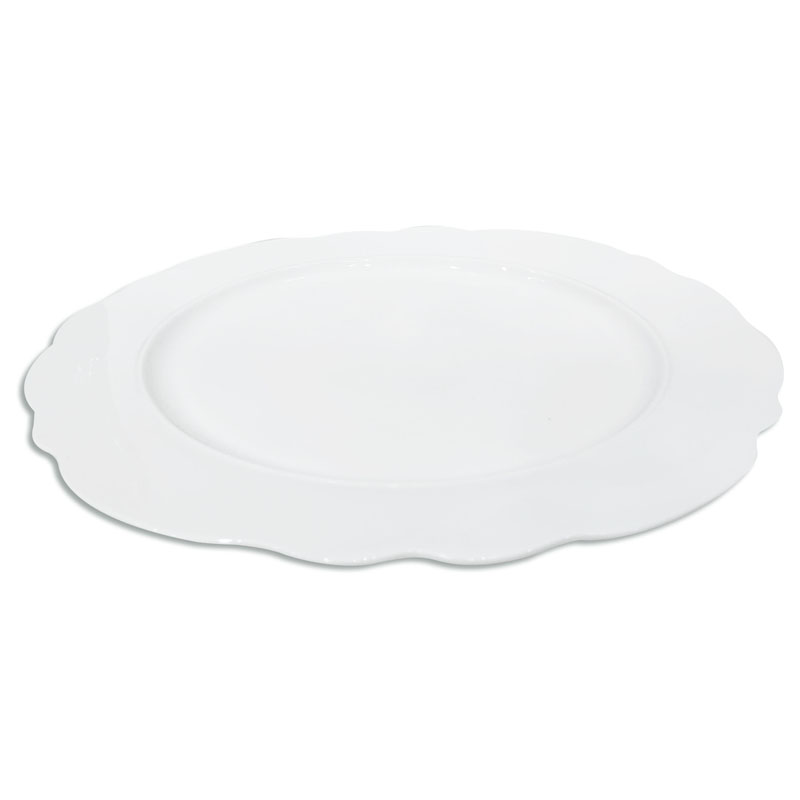 Plato de cerámica línea blanca ondas