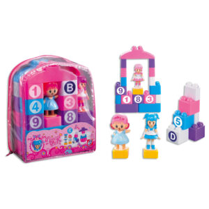 Bloques para armar 27pzas. en mochila de PVC