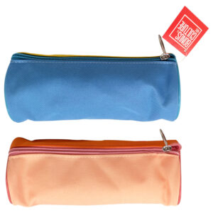 Cartuchera tubo con cierre bicolor