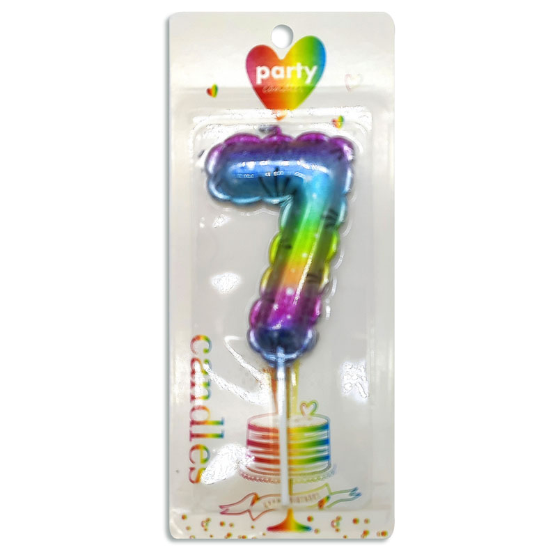 Vela de cumpleaños multicolor Nº7