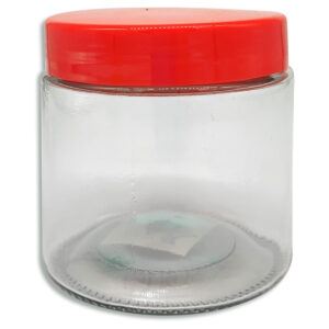 Frasco de vidrio red con tapa plástica