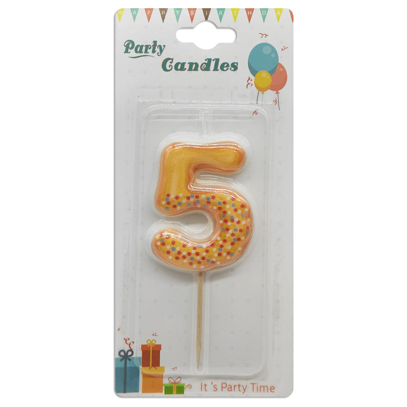 Vela de cumpleaños Confetti Nº5