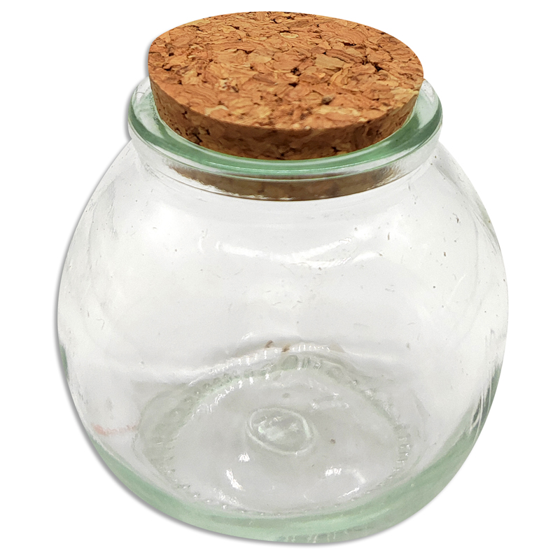 Frasco de vidrio con tapa de corcho