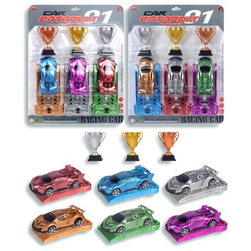Auto Catapul con trofeo y lanzador x3 en blister