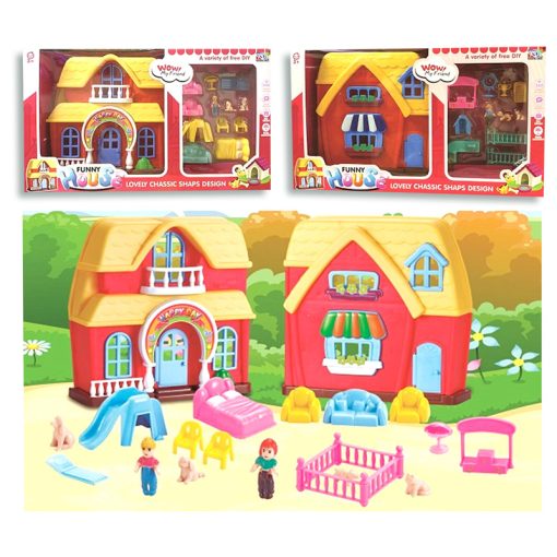Casa de muñeca Funny House en caja con ventana