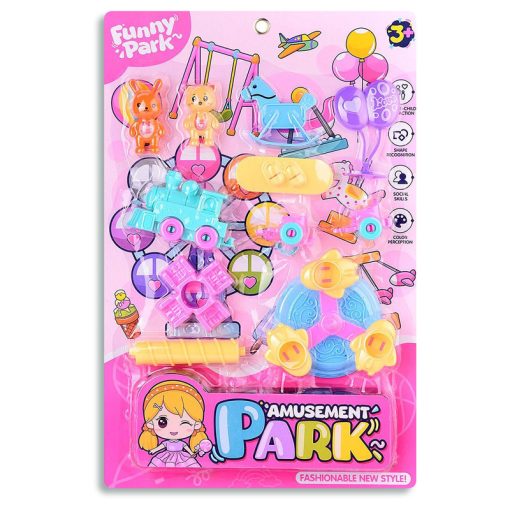 Juego de parque Amusement Park con carrusel en blister