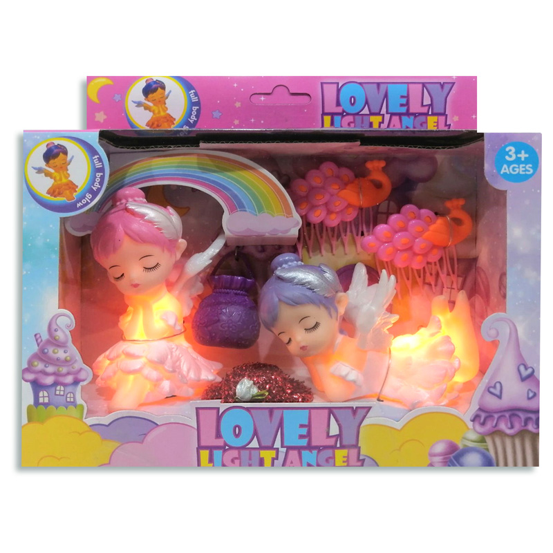 Ángel con luz Lovely x2 en caja con ventana