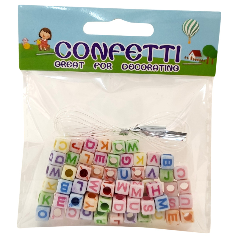 Cuentas con tanza letras