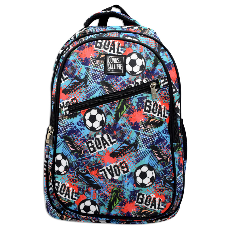 Mochila Bonus® Culture 3 cierres con bolsillo al frente y bolsillo de red al costado