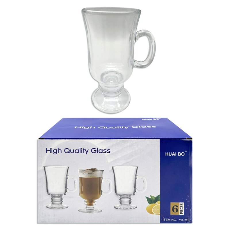 Taza de vidrio Irish Coffee x6