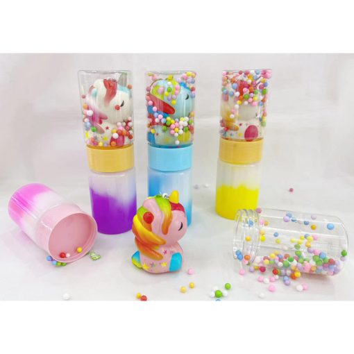 Slime en tubo con unicornio y esferas soft