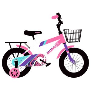 Bicicleta Bonus® Move rodado 14" con ruedas estabilizadoras con luz, cubre cadena y canasto