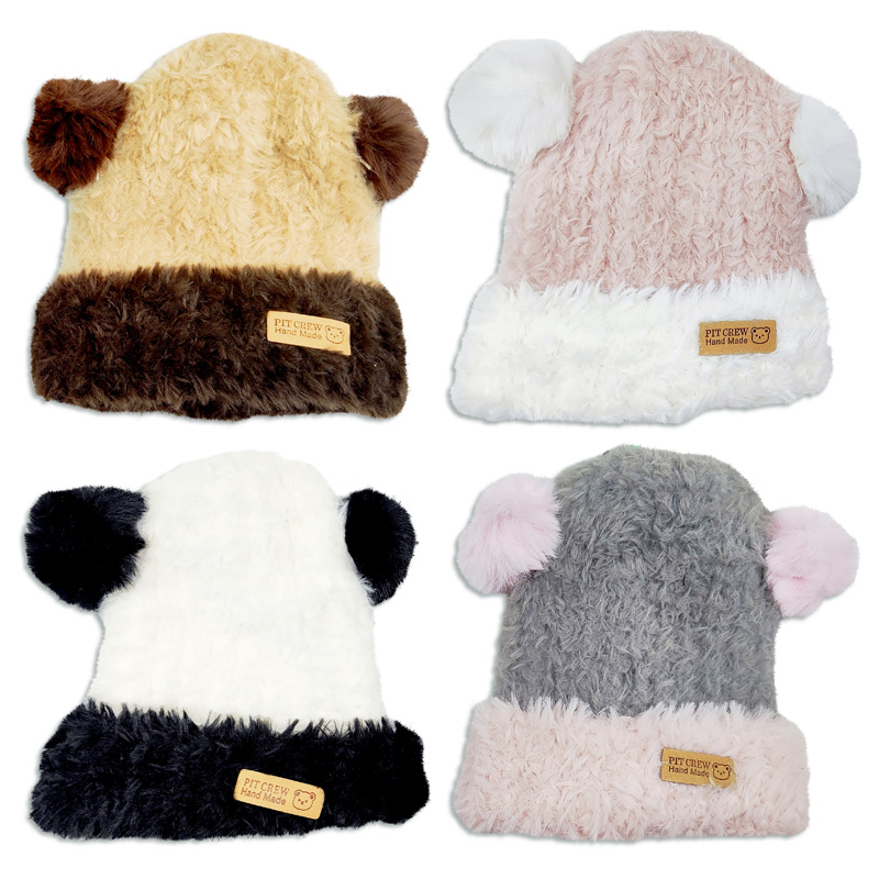 Gorro juvenil de peluche con orejas