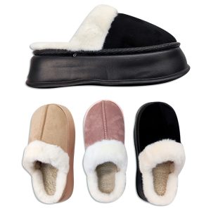 Pantufla de dama costura en medio y suela eco cuero