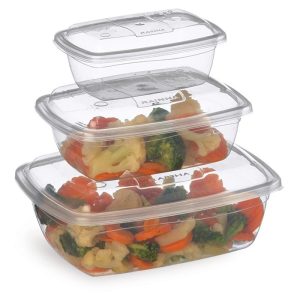 Recipiente plástico rectangular x3