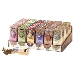 Inciensos en cono x40 colección karma con porta incienso de cerámica