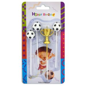 Vela de cumpleaños fútbol x4