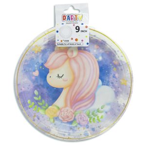 Plato descartable Unicornio x10