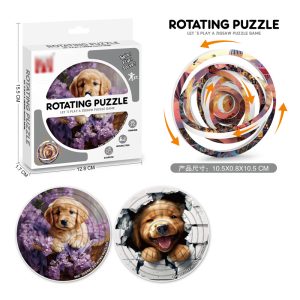 Puzzle giratorio en caja con ventana