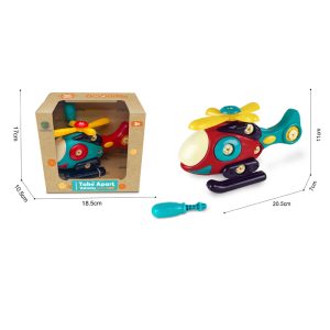 Helicóptero desarmable en caja con display