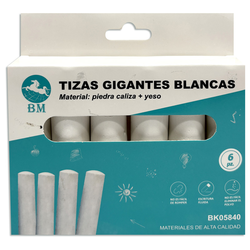 Tiza Jumbo blanca x6