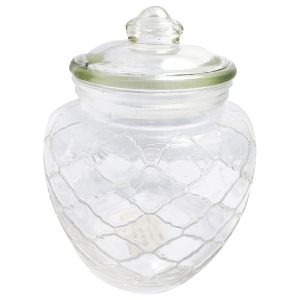 Frasco de vidrio arabesco con tapa de vidrio