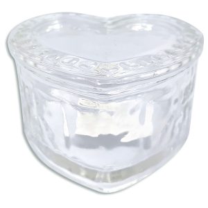 Caramelera de vidrio corazón (no incluye decoración)