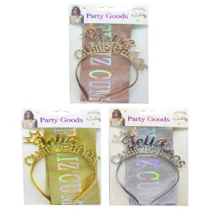 Tiara y banda Feliz Cumpleaños