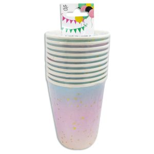 Vaso descartable Glitter x10 - 13.5x7.5 8x7.5cm