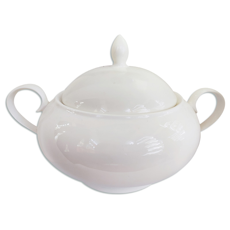 Azucarero de cerámica línea blanca