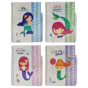 Libreta con espiral Mermaid con boligrafo