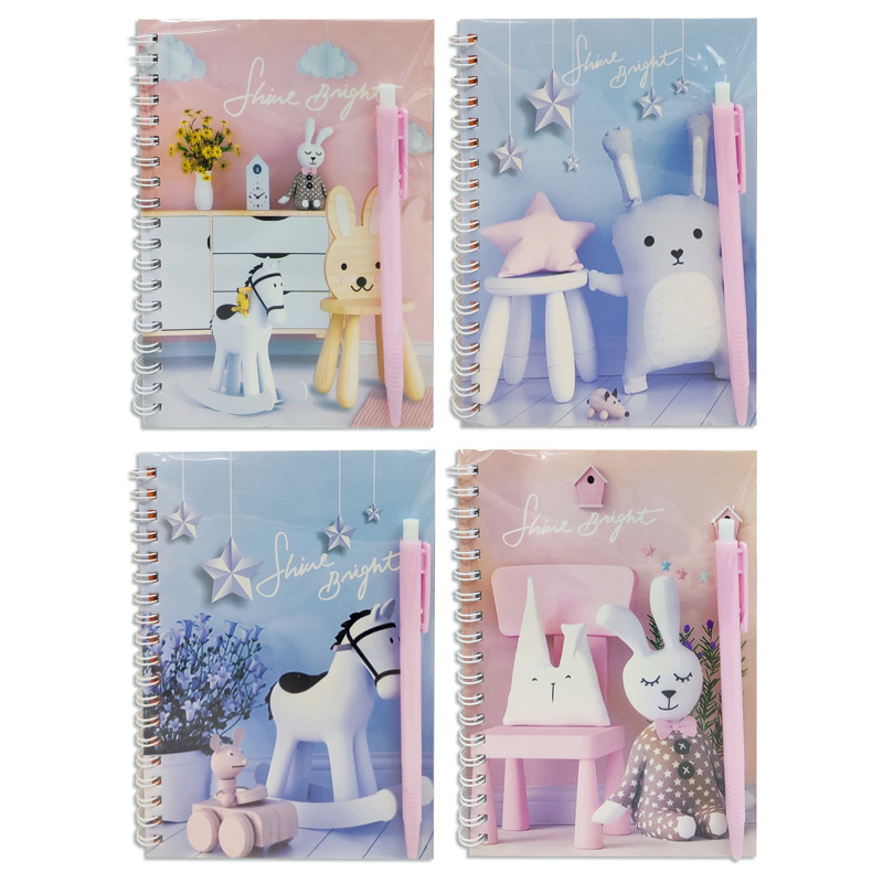 Libreta con espiral Shine Bright con boligrafo