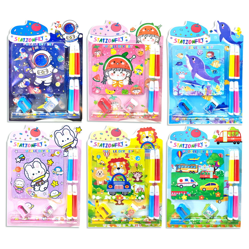 Set escolar 9pzas. con puzzle