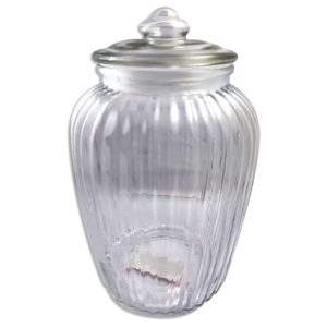 Frasco de vidrio con tapa de vidrio