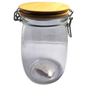 Frasco de vidrio con tapa hermética