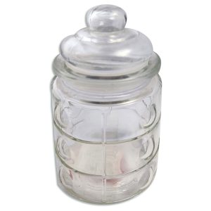 Frasco de vidrio con tapa de vidrio