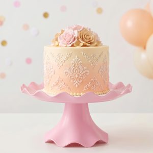 Plato de torta plástico Waves