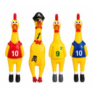 Gallina de goma con camiseta