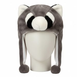 Gorro de peluche mapache