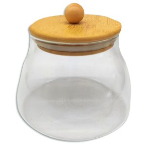 Frasco de vidrio Botton con tapa Wood