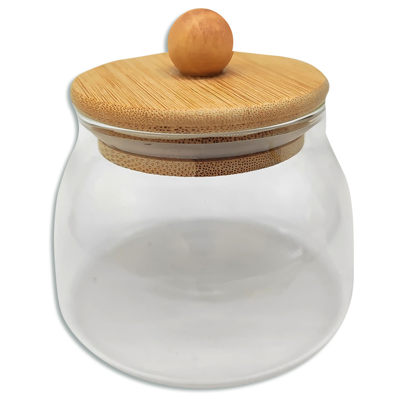 Frasco de vidrio Botton con tapa Wood
