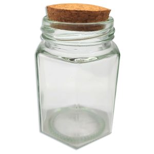 Frasco de vidrio con tapa de corcho