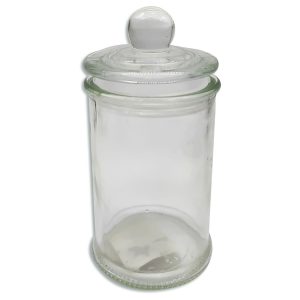 Frasco de vidrio con tapa de vidrio