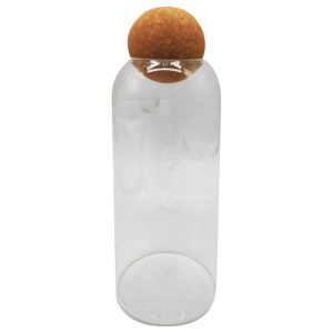 Frasco de vidrio con tapa esfera de corcho