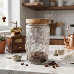 Alternative view of Frasco de vidrio con tapa wood