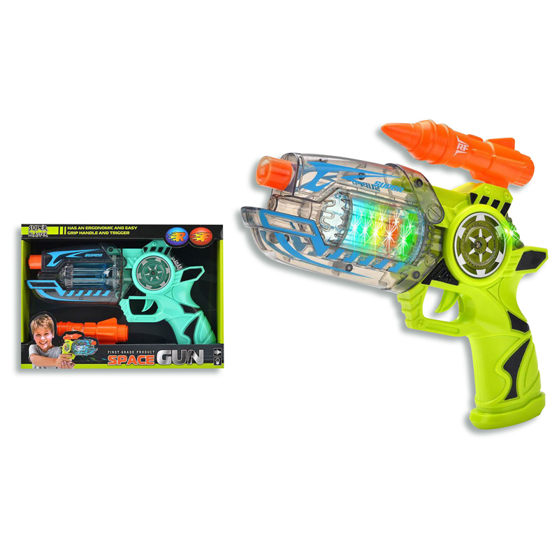 Pistola Space Gun con luz y sonido en caja con display