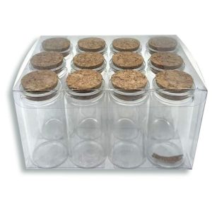 Frasco de vidrio con tapa corcho x12