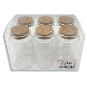 Frasco de vidrio con tapa corcho x6