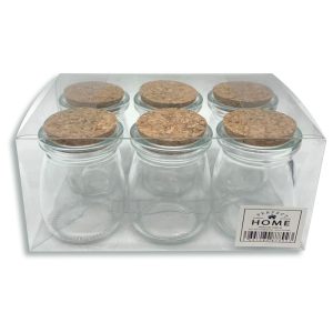 Frasco de vidrio con tapa corcho x6
