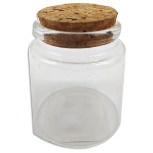 Frasco de vidrio con tapa de corcho